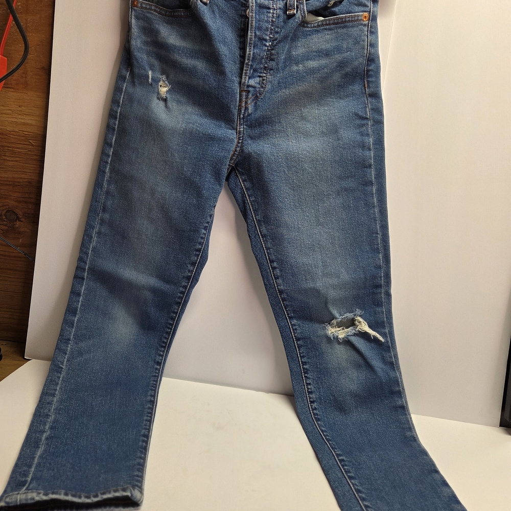 Levi Atrauss Women's Skinny Distressed Denim Jeans - Blue
